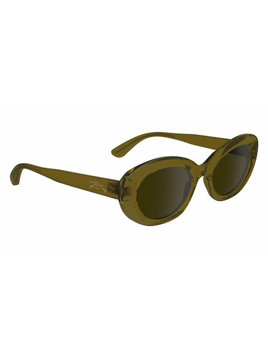 Longchamp Women's Sunglasses with Green Plastic Frame and Green Lens