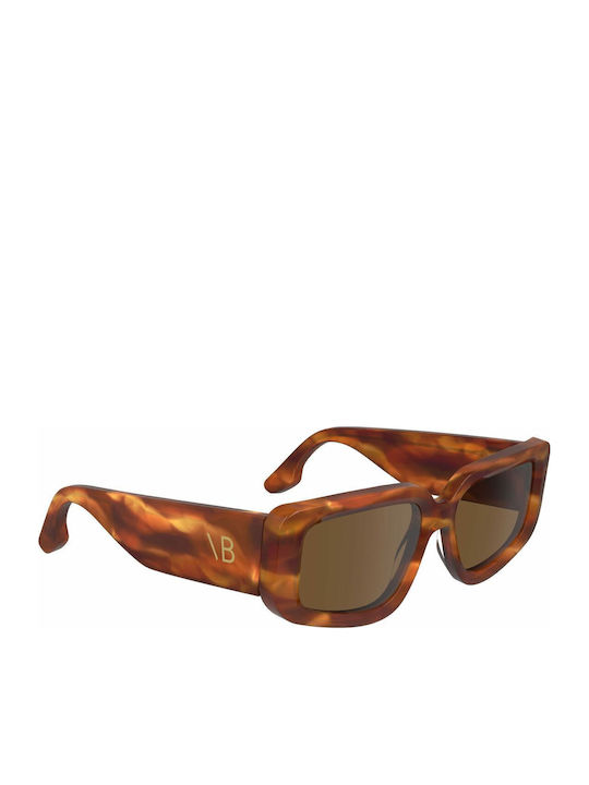 Victoria Beckham Damen Sonnenbrille mit Braun Kunststoff Gestell und Braun Linse