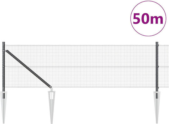 vidaXL Wire Fencing Set Gray 0.6x50m