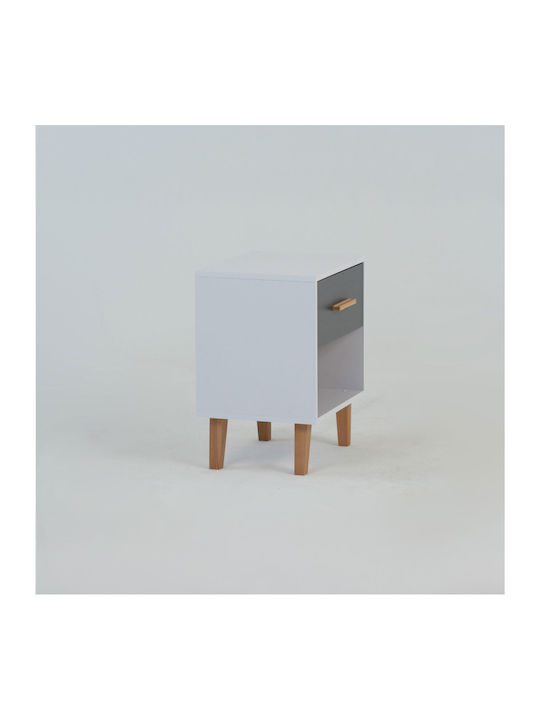 Bedside Table Timmy Wooden Grey 46.8x36x57.1cm