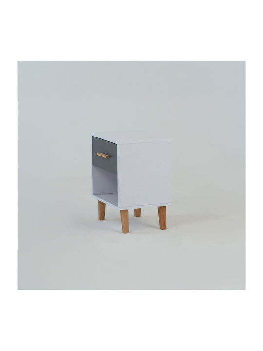Bedside Table Timmy Wooden Grey 46.8x36x57.1cm