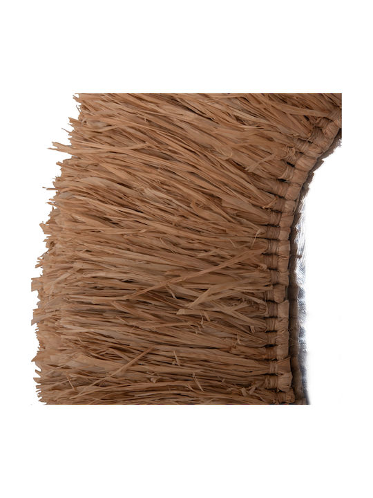 HomeMarkt Wandspiegel Oval mit Beige Rattan Rahmen 95x60cm 1Stück