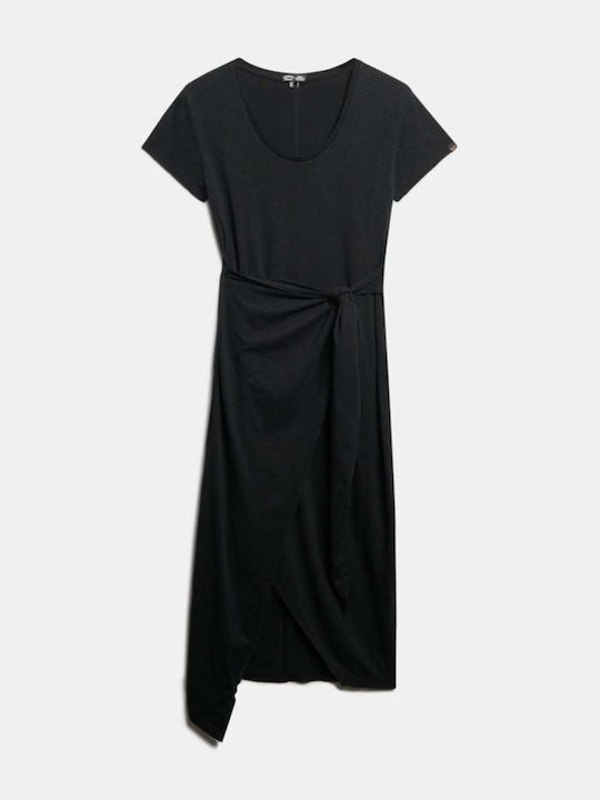 Rochie Midi Wrap-Around Neagră