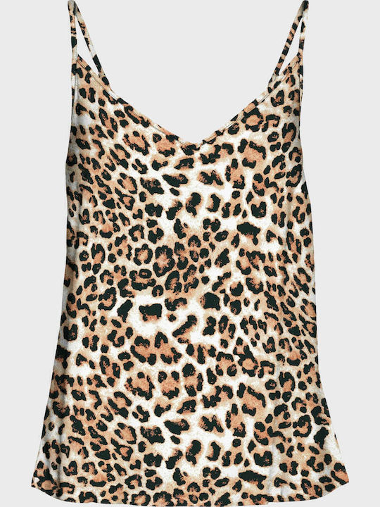 Easy Joy Women's Blouse with V Neckline Animal Print Leopard Print
