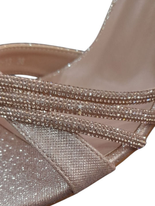 Sandals with Strass Gold