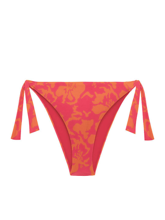 Rio Bikini Slip mit Schnürchen Fuchsia-orange