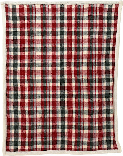 Kaemingk Πολυθρόνας Π130xΜ170cm Σκούρο Πράσινο & Κόκκινο