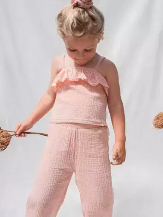 Bluză pentru copii Fără mâneci Flower Pink