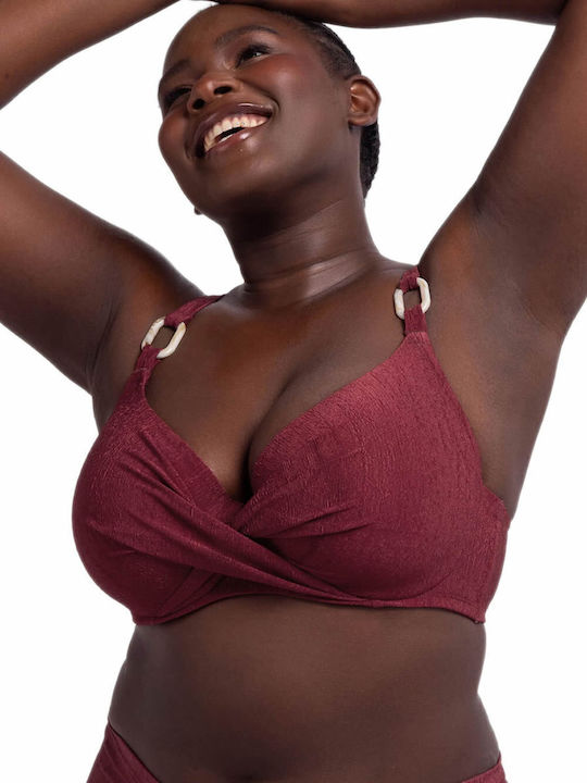 Curves Bikini Sutien Cu burete Burgundy