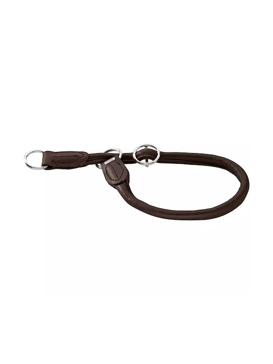 Leather Collar Hunter Training Collar Round Soft Elk 60 L-XL Black