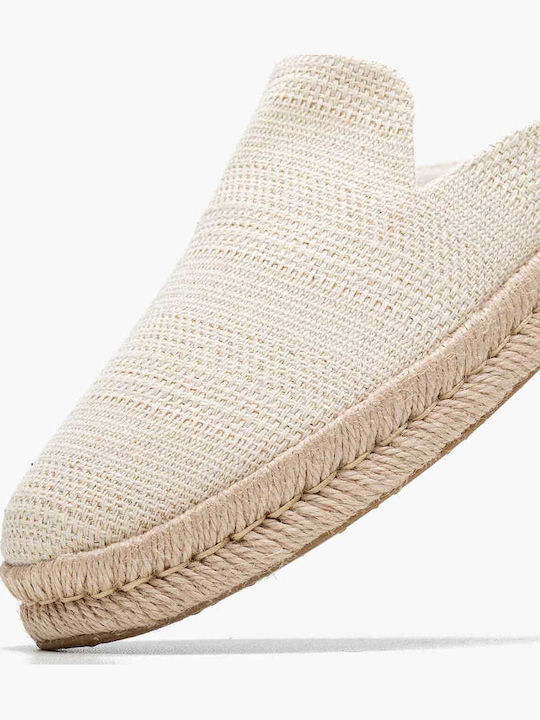 Santiago Mule Espadrilles Flat Mules σε Μπεζ Χρώμα