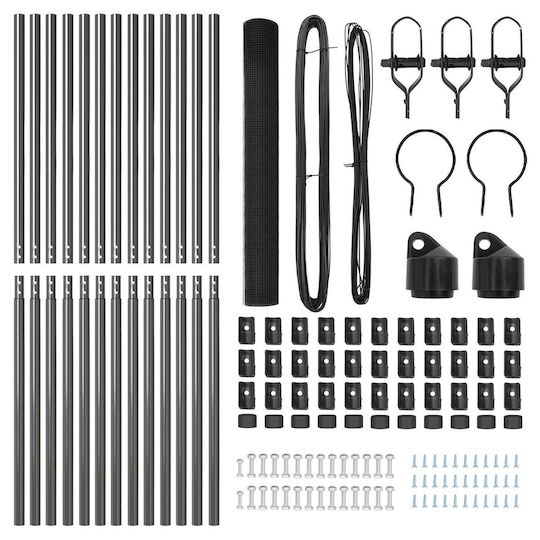 vidaXL Garden Fencing Material 2pcs Gray