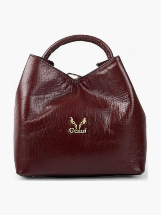 Leather Women's Bag Handbag Burgundy