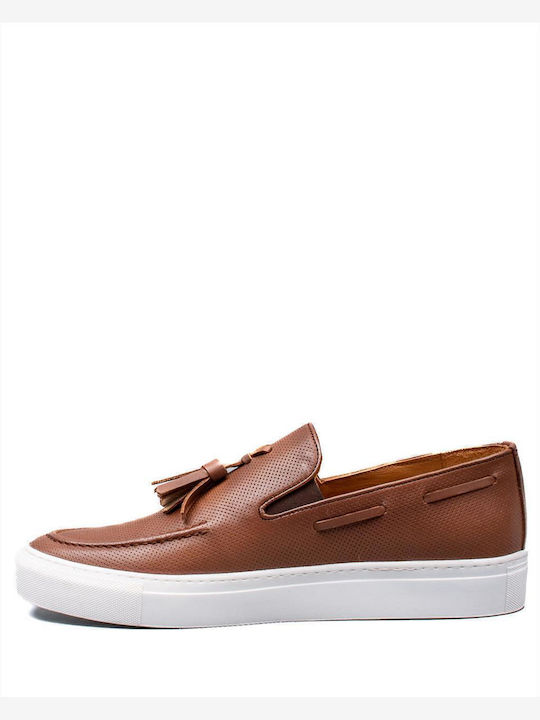 Leder Herren Mokassins in Tabac Braun Farbe