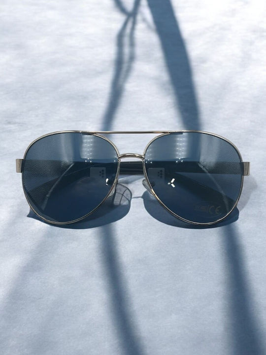 Dasoon Vision Unisex Sunglasses with Silver Frame and Blue Lens 2478035