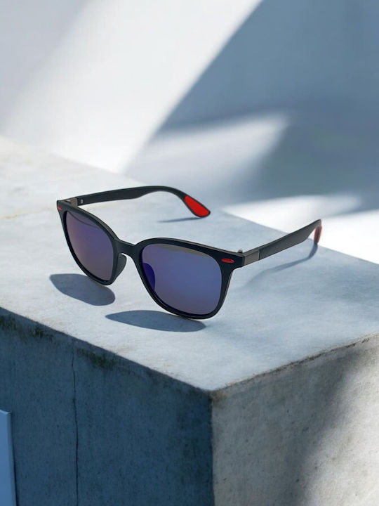 Dasoon Vision Unisex Sunglasses with Black Frame and Blue Polarized Lens 2478074