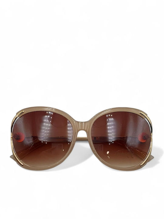 Dasoon Vision Women's Sunglasses with Beige Frame and Brown Lens 2478097