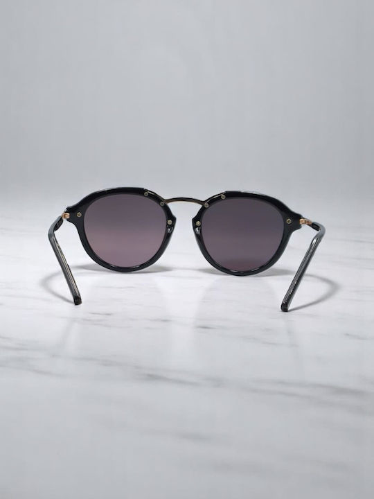 Dasoon Vision Women's Sunglasses with Gold Frame and Blue Lens 2478273