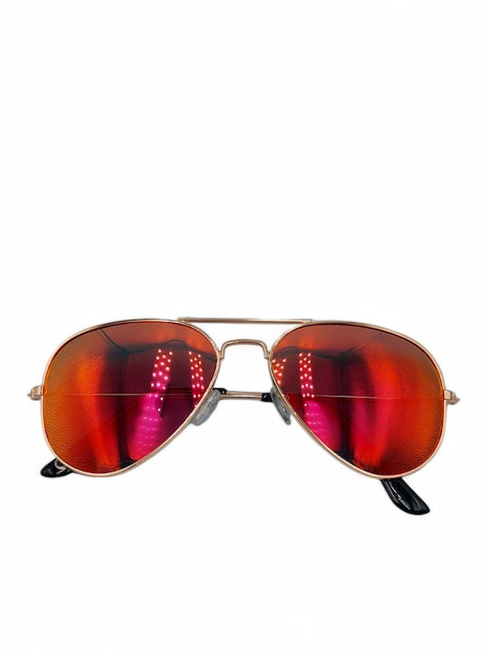 Dasoon Vision Unisex Γυαλιά Ηλίου με Χρυσό Μεταλλικό Σκελετό και Πορτοκαλί Polarized Φακό 2478079