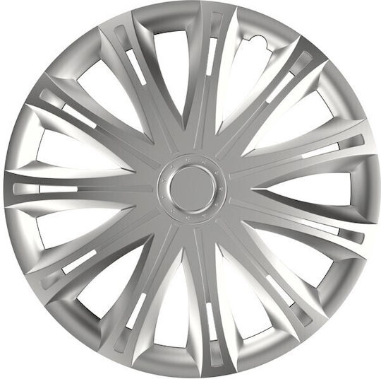 CarMotion Τάσι Αυτοκινήτου 15" (με διάμετρο για σήμα 4,5cm) 1τμχ Ασημί