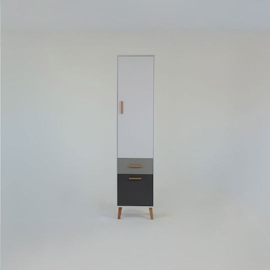 Bookcase Timmy 46.8x36x199cm White-graphite-gray Bookcase Timmy 46.8x36x199cm White-graphite-gray