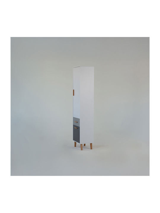 Bibliothek Timmy Weiß-Grau-Graphit 46.8x36x199cm