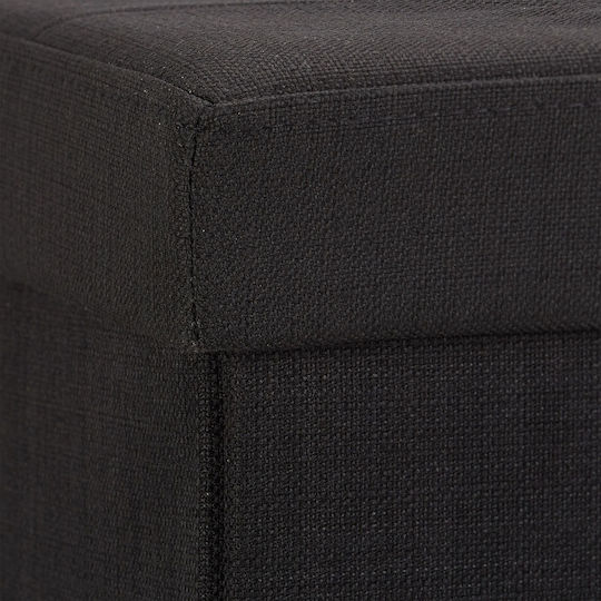 Relaxdays Пластмаса Кутия за съхранение с капак Черен 38x76x38см 1бр