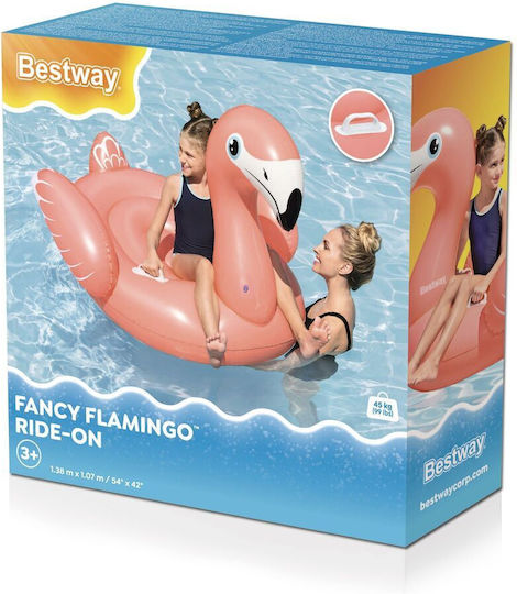 Bestway Inflatable Flamingo Sea Mattress with Handles Pink 128x110cm
