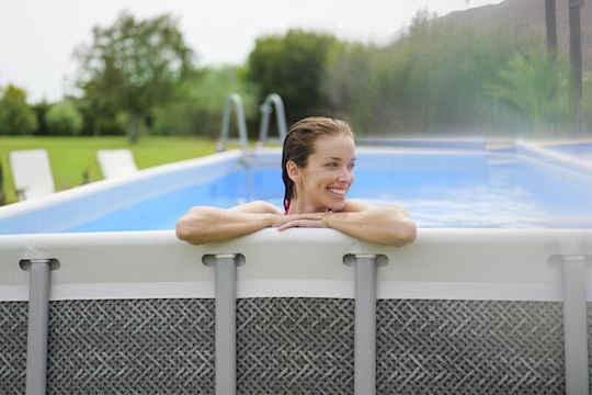 Bestway Piscină PVC 3028lt Cu Cadru Metalic 488x244x122cm Gri