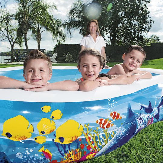 Bestway Children's Swimming Pool PVC 544L Inflatable 262x157x46cm Blue Bottom