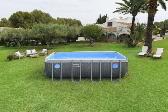 Bestway Piscină PVC 3028lt Cu Cadru Metalic 488x244x122cm Gri