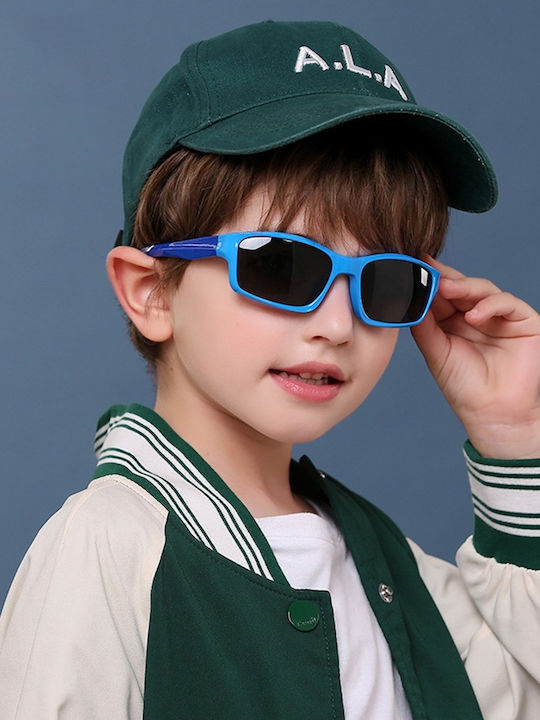 Techsuit Athletic Kids Sunglasses with Polarized Blue Lens for 3-8 Years
