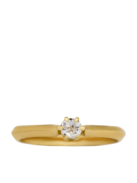 Savvas Design Einzelner Stein Ring aus 18K Gold