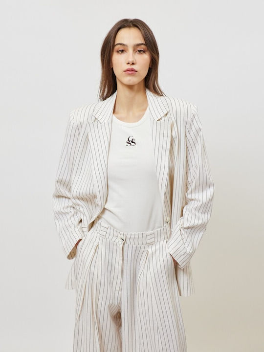 SunsetGo! Damen Blazer Weiß