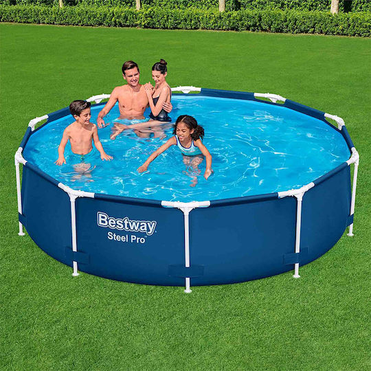 Bestway Στρογγυλή Πισίνα PVC 1249lt με Μεταλλικό Σκελετό Μπλε
