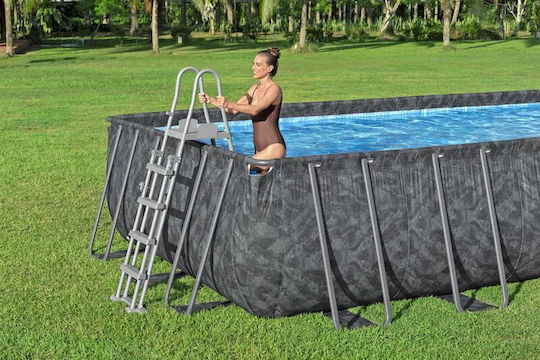 Bestway Piscină 30.045lt Cu Cadru Metalic 732x366x132cm Gri