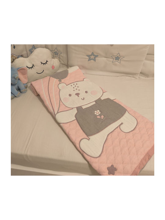 Double Sided Cotton Baby Quilt 100x120cm Pink