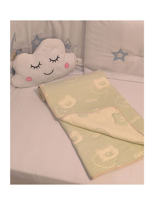 Double Sided Cotton Baby Quilt 100x110cm Mint