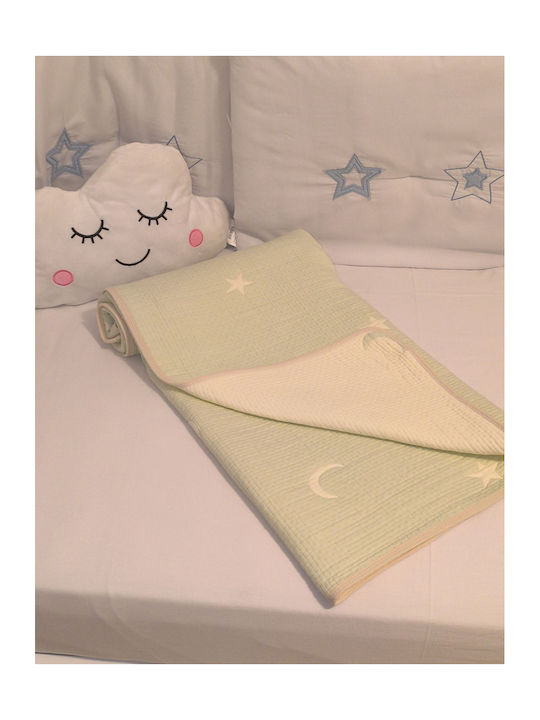 Double Sided Cotton Baby Quilt 100x110cm Mint