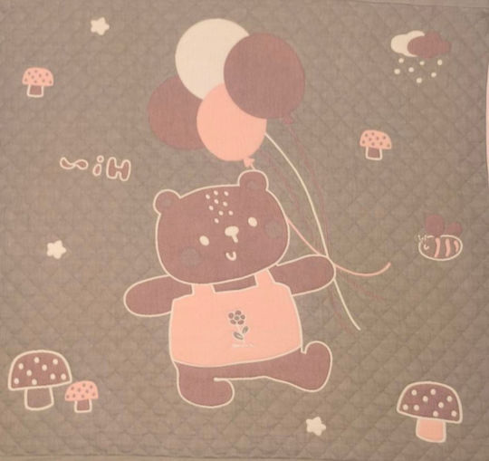 Бебешка кувертюра Двулицево Памук Pink 100x120см