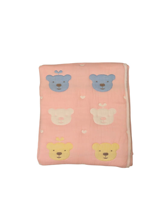 Double Sided Cotton Baby Quilt 120x110cm Pink