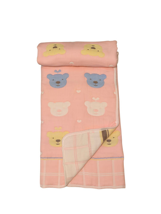 Double Sided Cotton Baby Quilt 120x110cm Pink