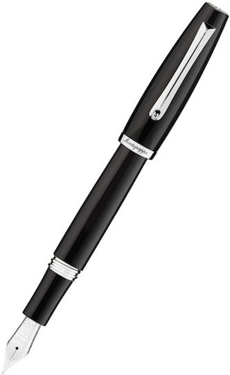 Montegrappa Πένα Γραφής Medium Μαύρη με Μαύρο Μελάνι