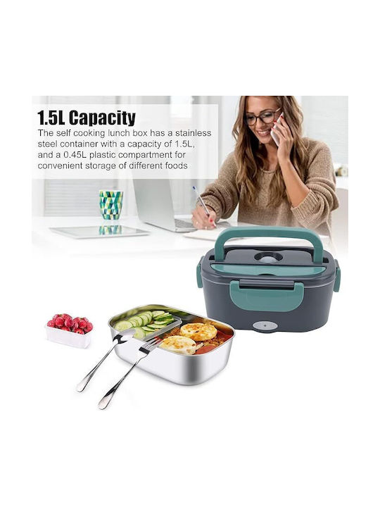 Inox Electric Lunch Box Green 23x16.5cm