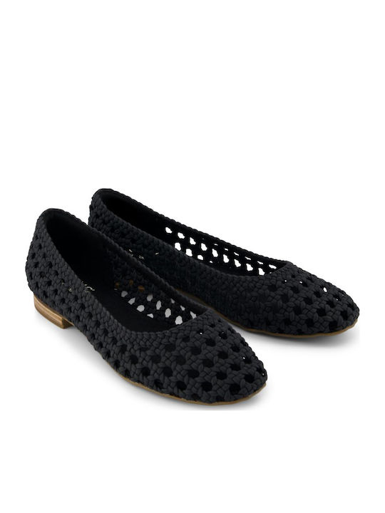 Briella Gewebte Basket Ballerina Damen Ballerinas Schwarz