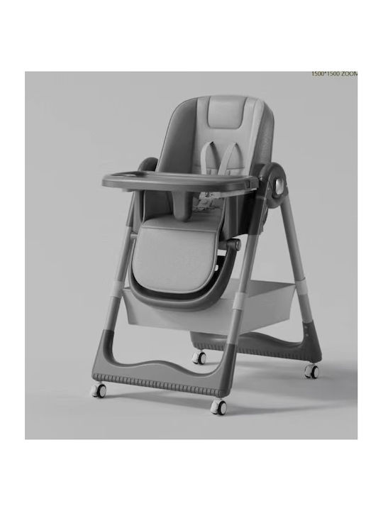 Homeone Foldable Grey Baby Highchair Homeone Foldable Grey Baby Highchair