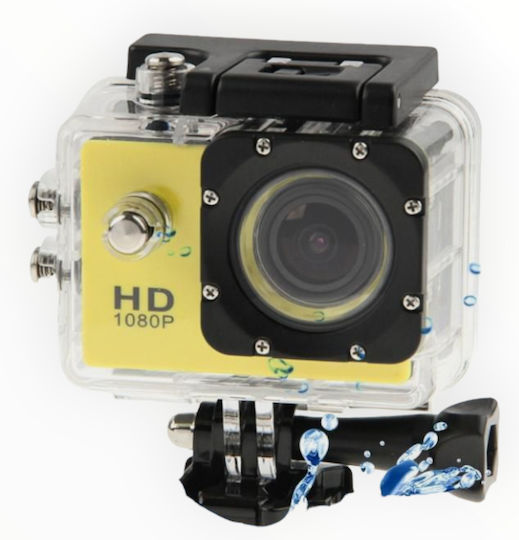 SPM Scamera Action Camera Full HD (1080p) Υποβρύχια (με Θήκη) με Οθόνη 2" και Wi-Fi Κίτρινη
