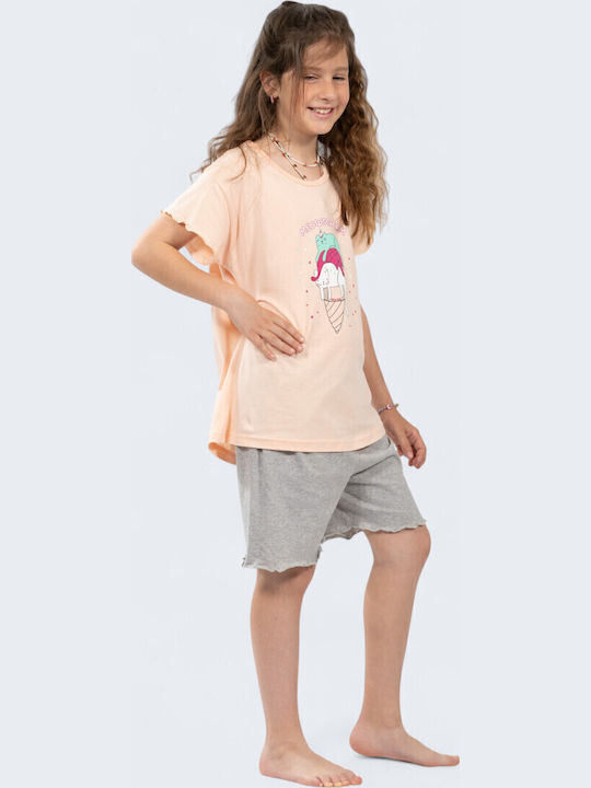 Nina Club Kids' Pajamas Summer Peach-grey