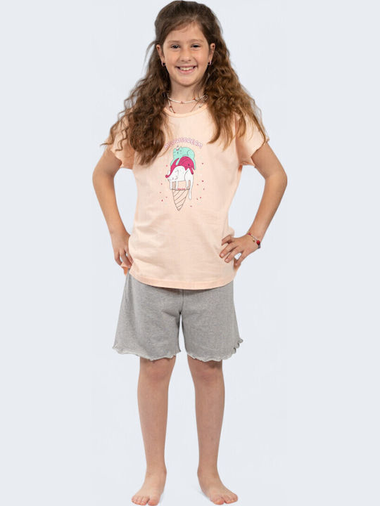 Nina Club Kids' Pajamas Summer Peach-grey