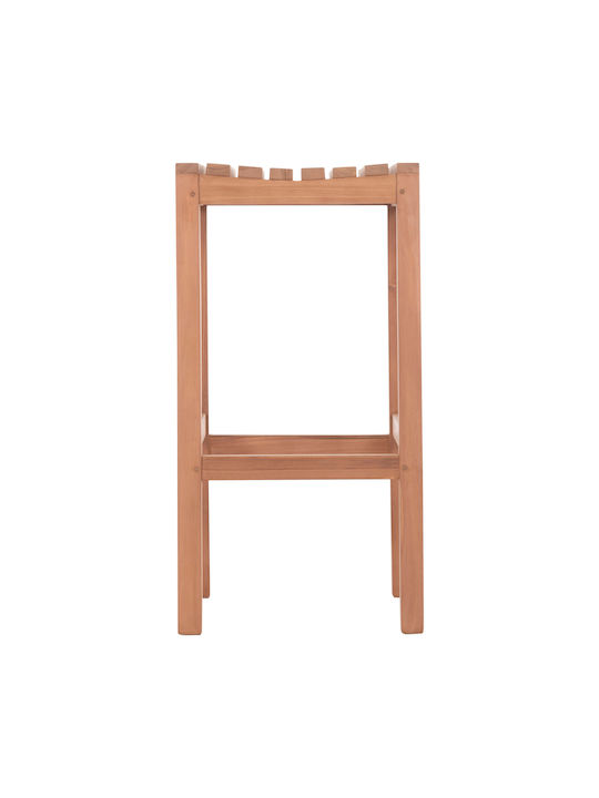 Stool Bar with Backrest Wooden Nikol Natural 40x40x77cm